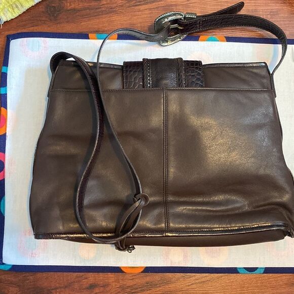 Vintage 100% Leather Purse with Silver Gold Western Style Buckle - Picture 11 of 16